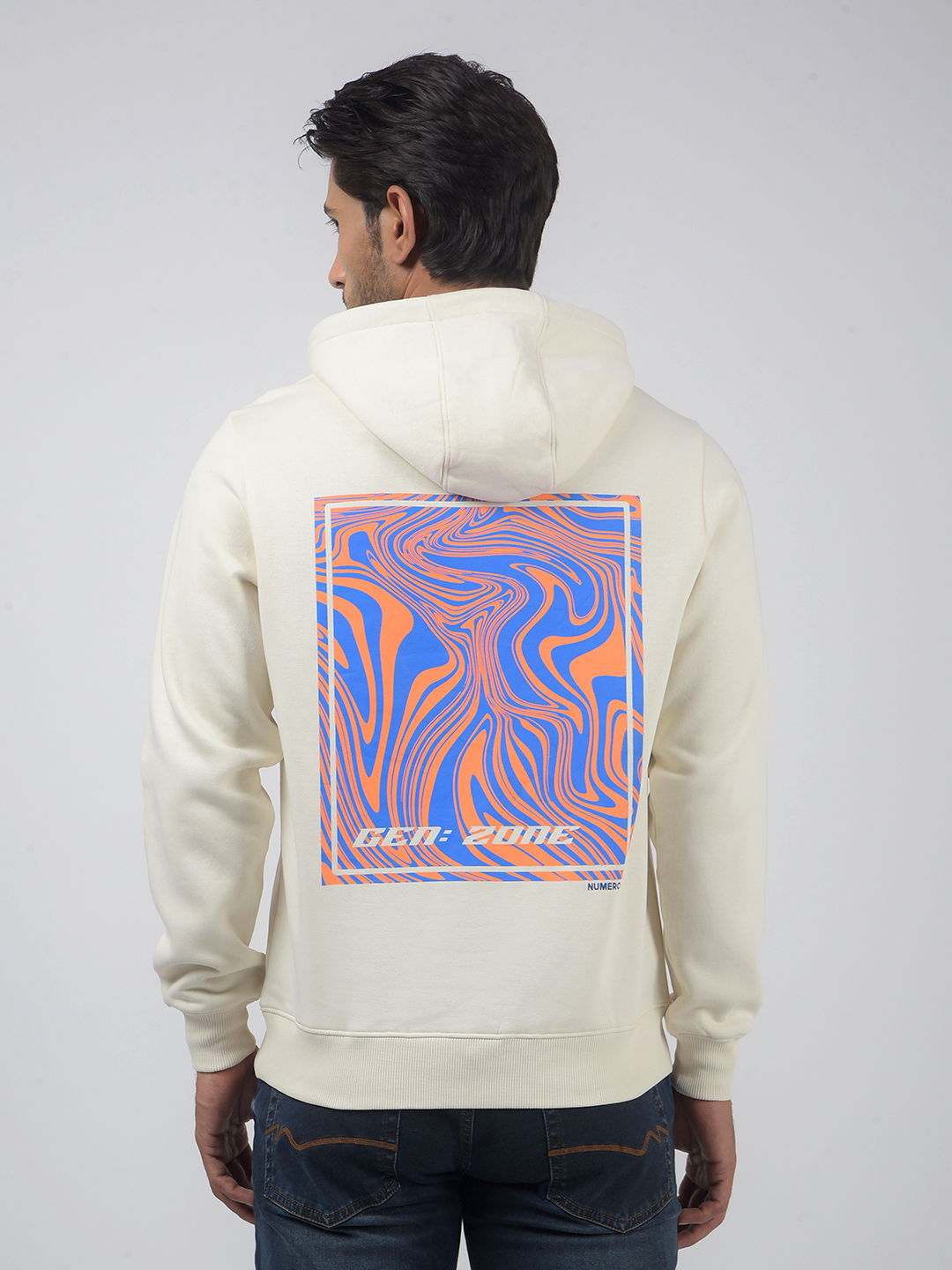 Numero Uno Men Abstract Cream Sweat Shirt